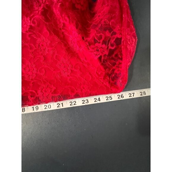 Victorias Secret Red Lace Button-Down Shirt P/S feminine Coquette - Picture 7 of 8